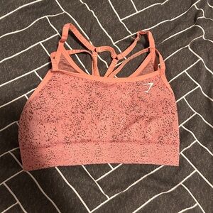 Gymshark Coral Sports Bra with Strappy Back